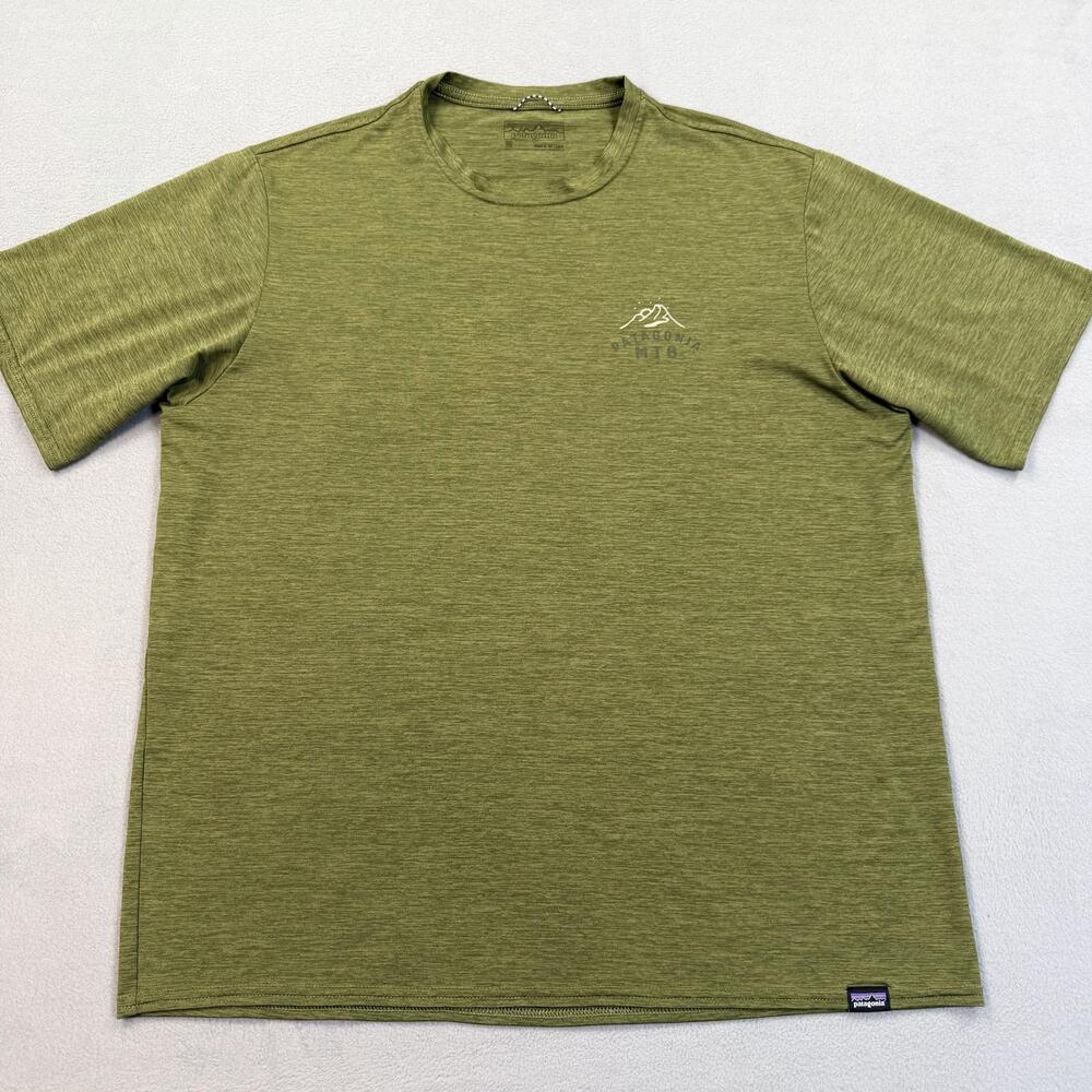 Patagonia MTB Shirt Mens Medium Green Short Sleeve Cycling Graphic Tee Top